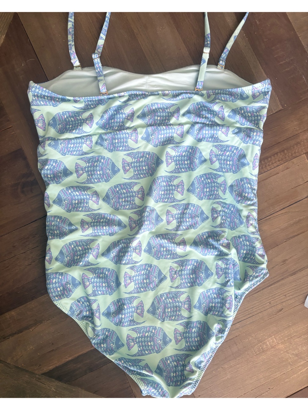 Vineyard Vines Mint Green Fish-Print One-Piece Swimsuit Size S - Picture 3 of 5